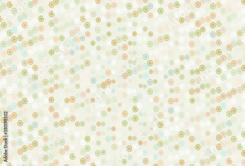 Light Green, Red vector template with ice snowflakes.