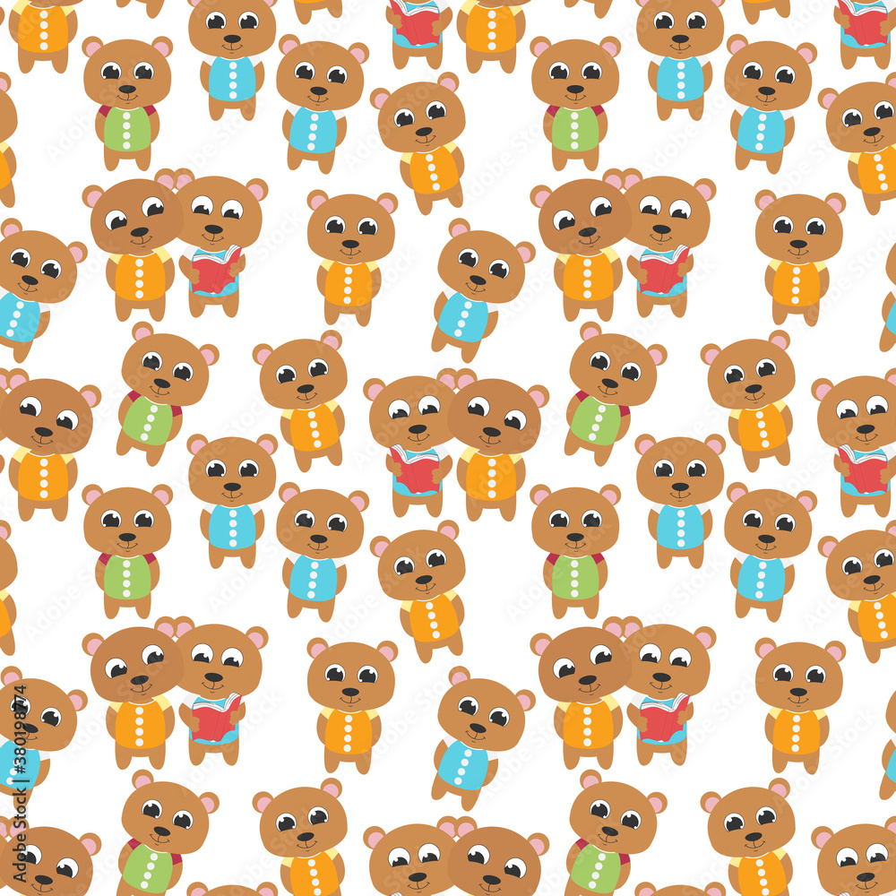 seamless pattern design with cute animal cartoon ornament, copy space seamless pattern design with cute animal cartoon ornament, copy space