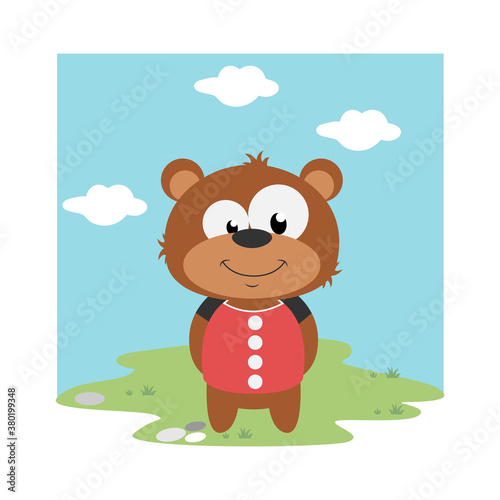 cute bear animal cartoon, simple vector illustration design