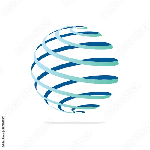 globe logo element with spiral concept