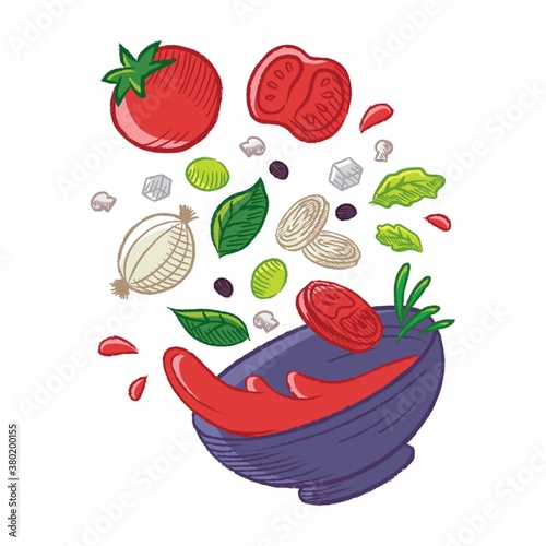 Tossed tomato soup