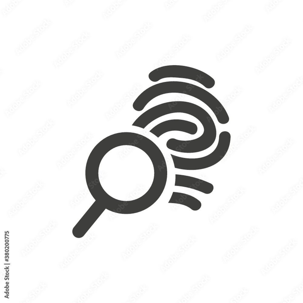Fingerprint with magnifying glass