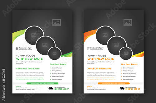 Food flyer, poster and restaurant menu template