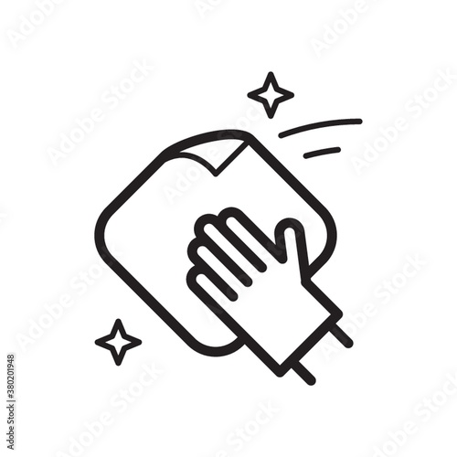 Hand wiping with cloth