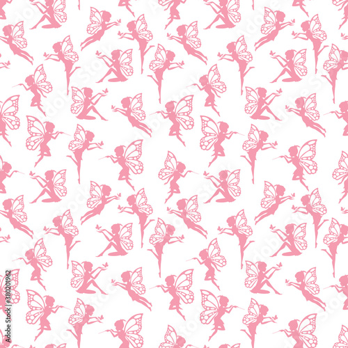 seamless pattern design with fairy silhouette