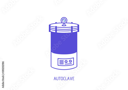 Autoclave - vector icons set on white background.