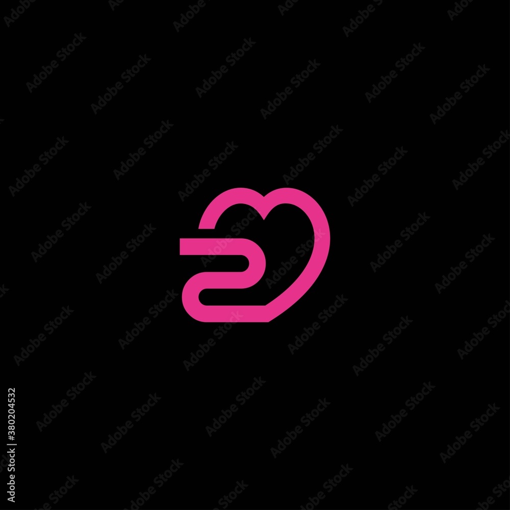 Fototapeta premium a simple and romantic 2 love logo
