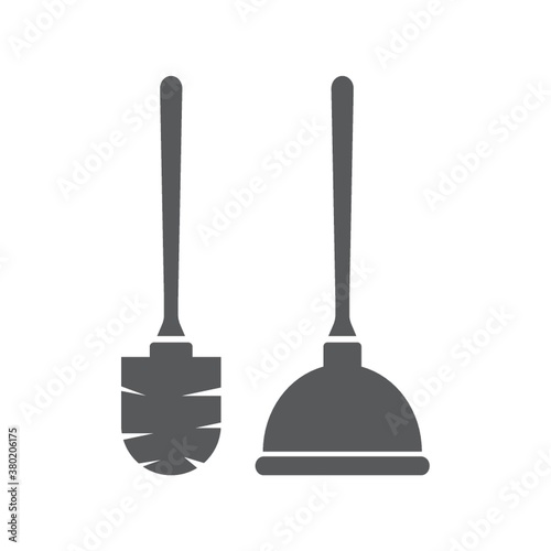 plunger and toilet brush