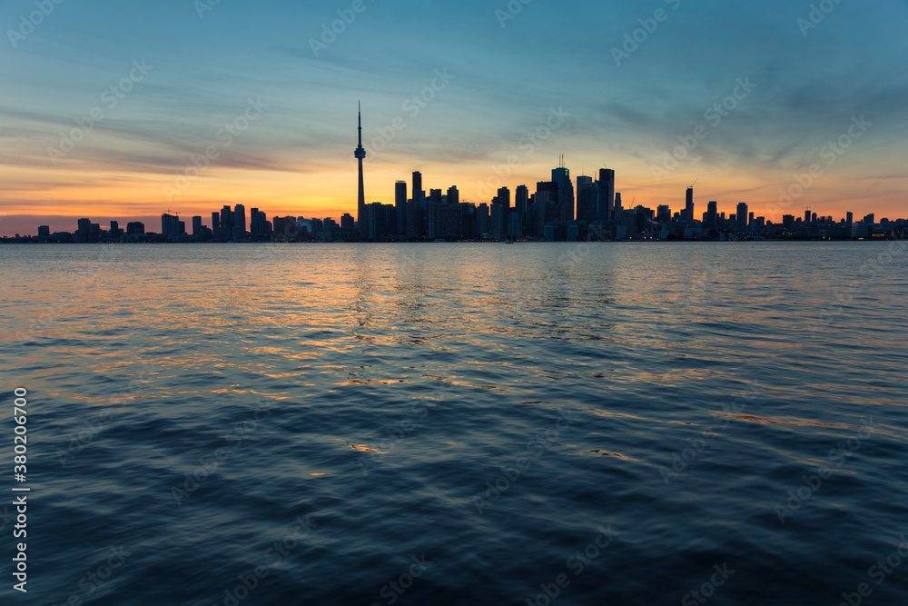 Toronto Skyline and Lake Ontario at Sunset, Canada Toronto Skyline and Lake Ontario at Sunset, Canada