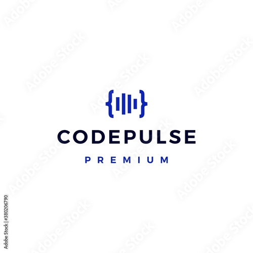 code pulse logo vector icon illustration