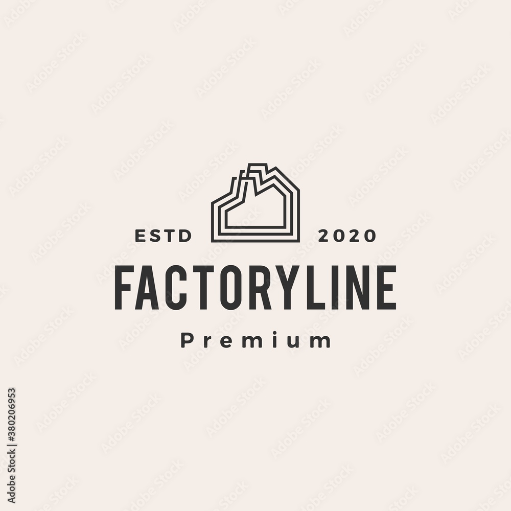factory hipster vintage logo vector icon illustration