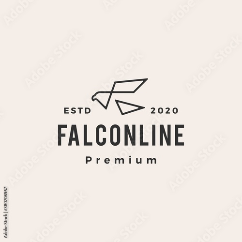 falcon hipster vintage logo vector icon illustration