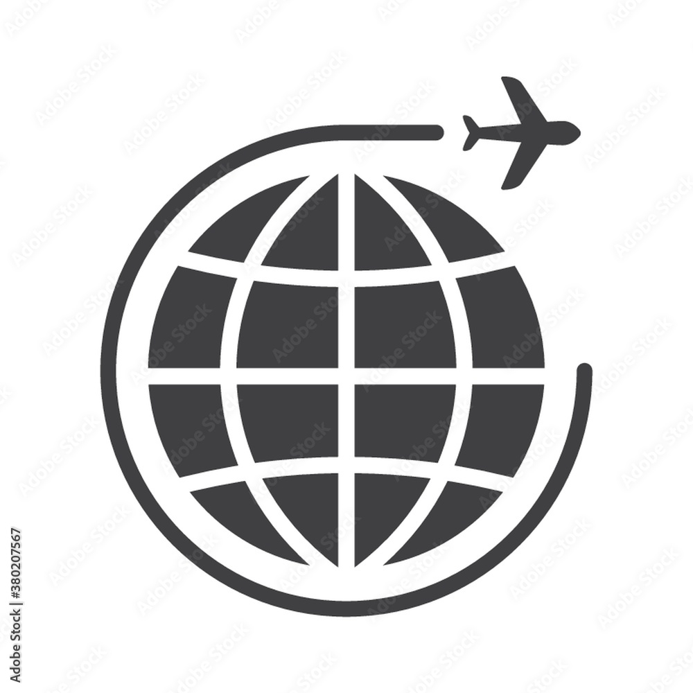 globe with traveling concept icon globe with traveling concept icon