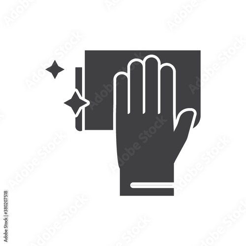 hand wiping with cloth