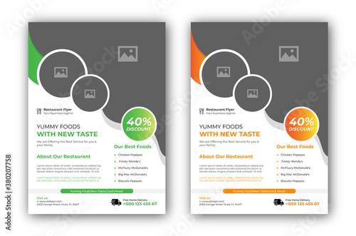 Food flyer, poster and restaurant menu template
