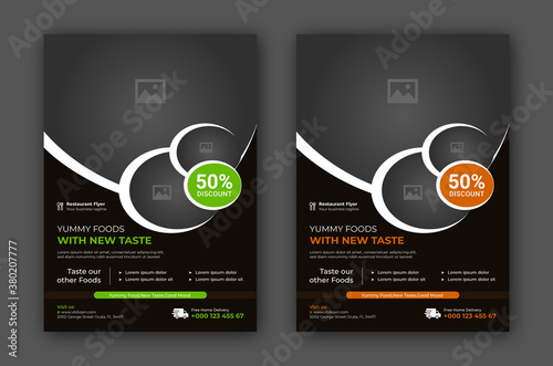 Food flyer, poster and restaurant menu template