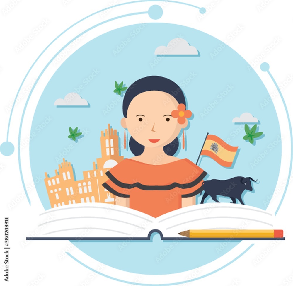 Spanish language concept Spanish language concept