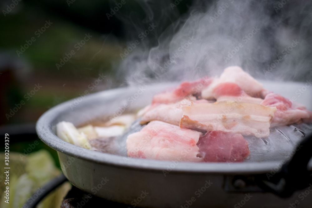 Thai famous food pork grill called moo kra ta Thai famous food pork grill called moo kra ta