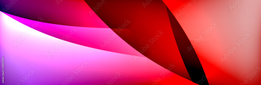 Obraz premium Fluid gradient neon color waves, vector abstract background