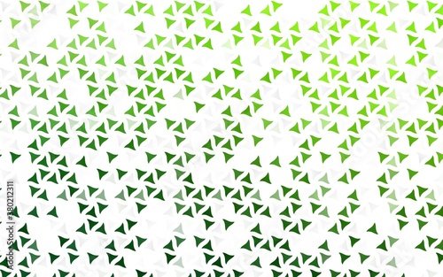 Light Green vector seamless backdrop with lines, triangles. Decorative design in abstract style with triangles. Pattern for design of fabric, wallpapers.