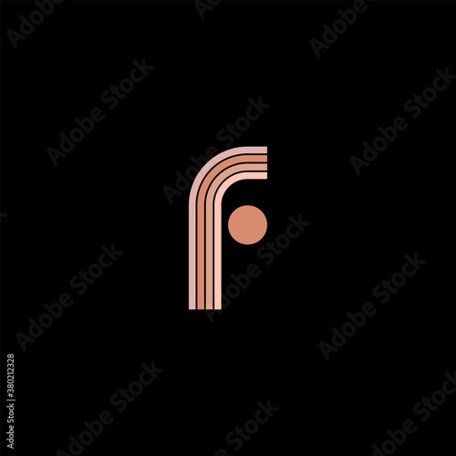 Line letter F logotype pastel colors. Unique modern for company and business identity