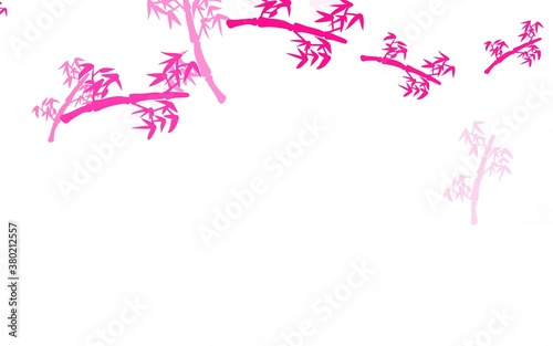 Light Pink vector elegant wallpaper with branches.