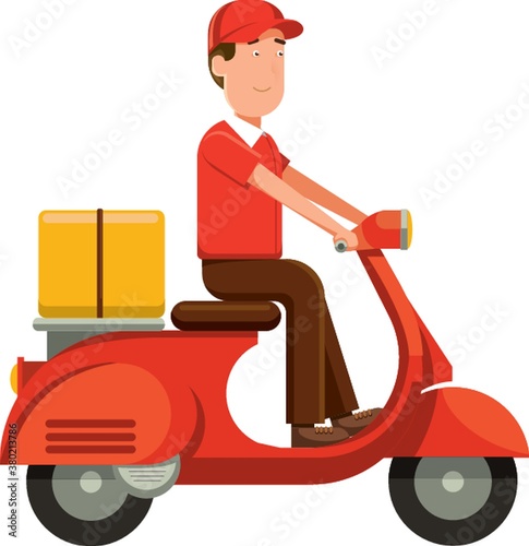 delivery man on scooter