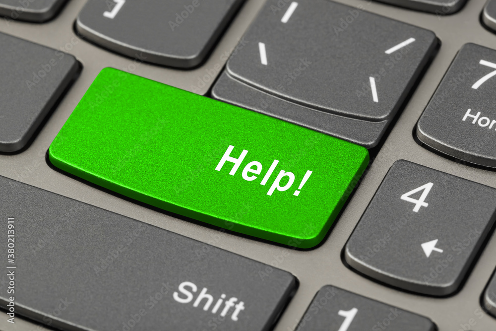 Computer notebook keyboard with Help key Computer notebook keyboard with Help key