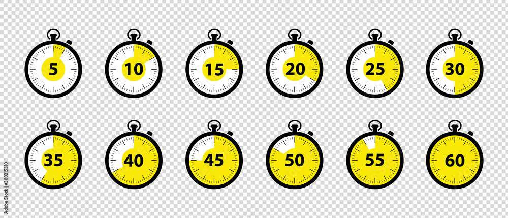 one hour timer Stock Vector