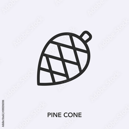 pine cone icon vector. Linear style sign for mobile concept and web design. pine cone symbol illustration. Pixel vector graphics - Vector.