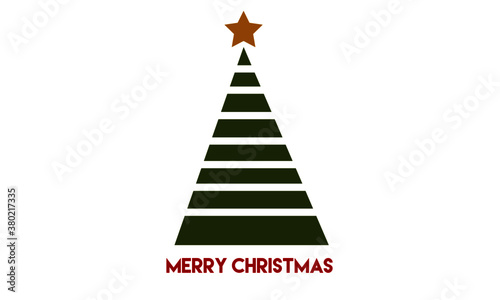 Christmas Tree template design for print or use as poster, card, flyer or T Shirt