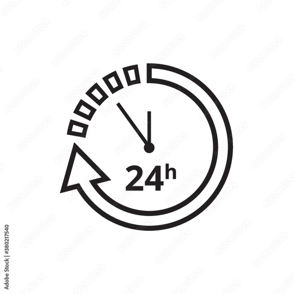 24 hours icon. 24 hours icon.