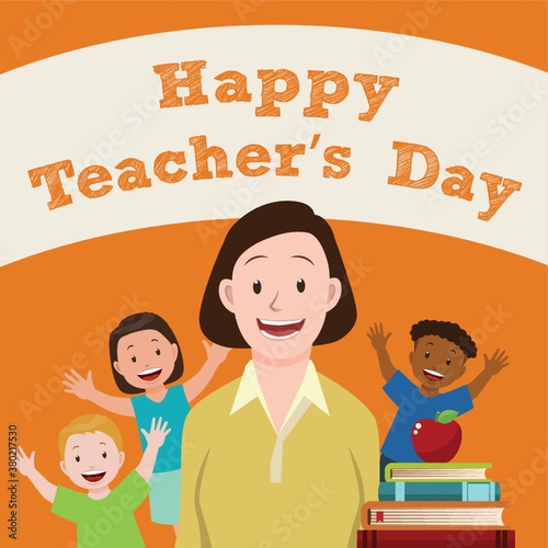 Happy teacher's day design.