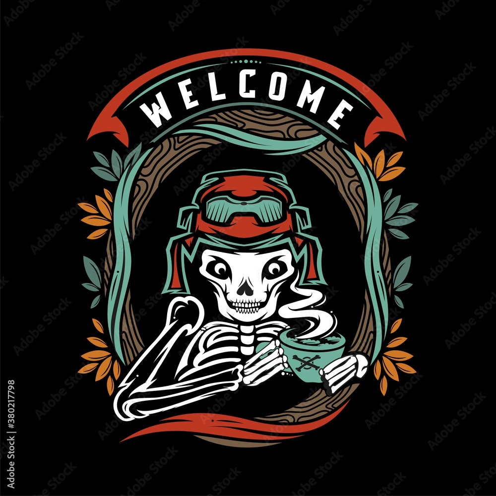 Fototapeta Skull vector illustration for logo, icon, poster, and t-shirt design