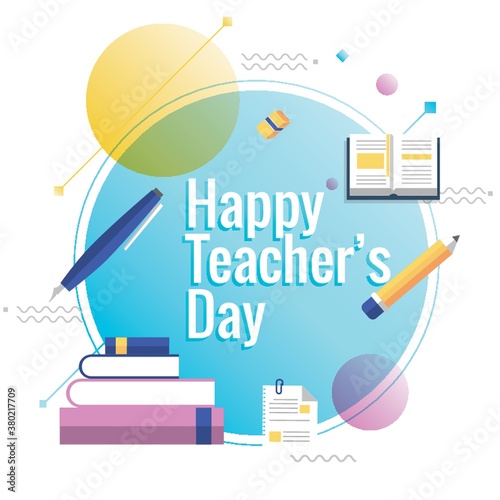 Happy teacher's day design.