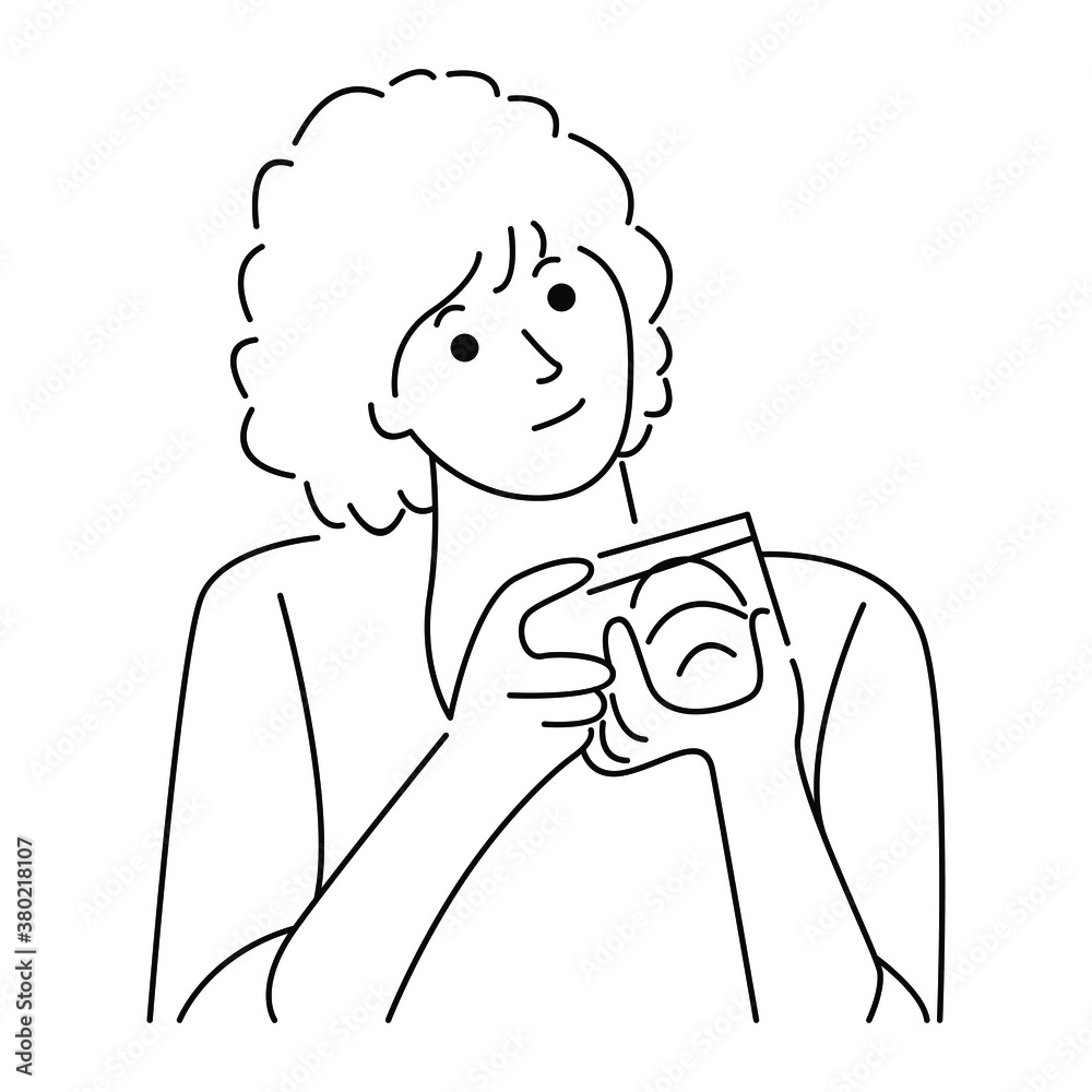 Young woman take a picture with digital camera