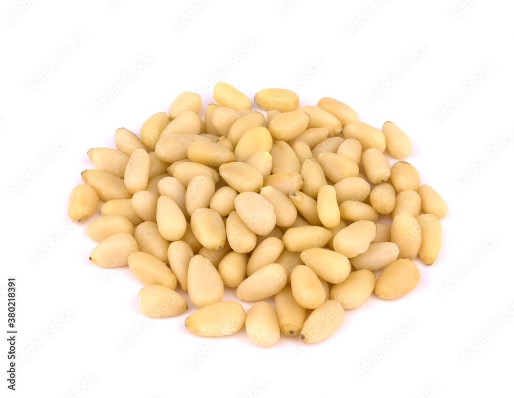 pine nuts isolated on white background pine nuts isolated on white background