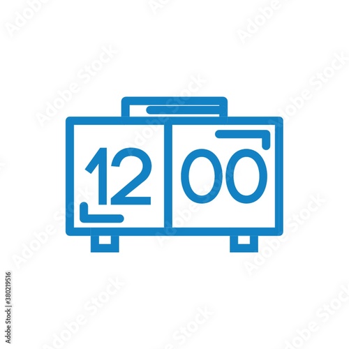 Blue digital clock icon