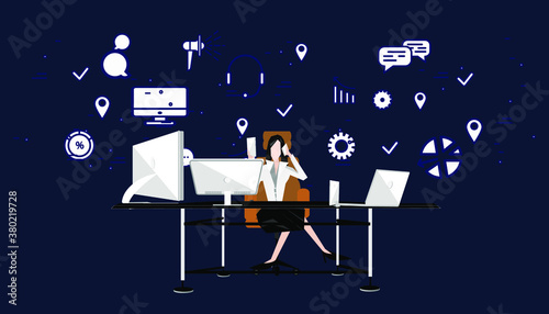 Business Contact communicate Social Network Technology Illustration modern Idea and concept design.