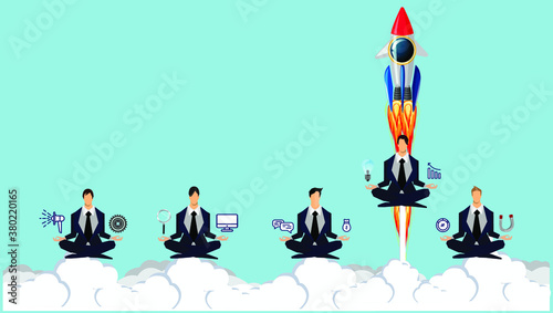 Rocket  model for success Creative business thinking,set icon,modern Idea concept vector illustration Infographic template.
