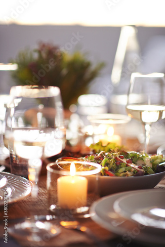 Candle lit dinner party