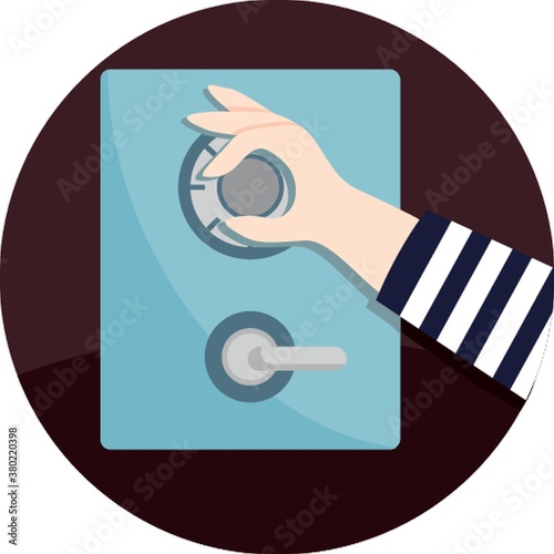 man cracking safe icon