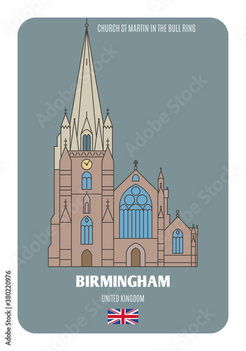 Church St Martin in the Bull Ring in Birmingham, UK. Architectural symbols of European cities photo