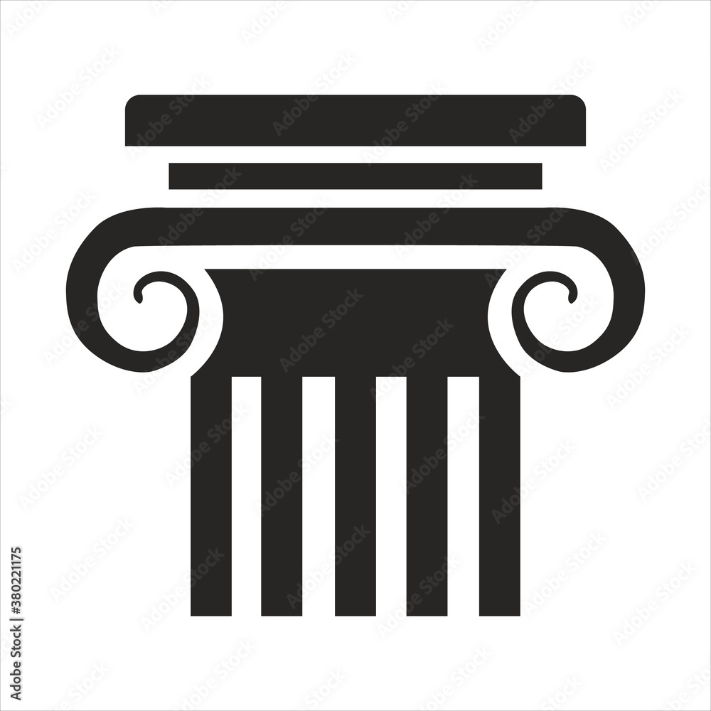 Ancient columns vector icon. Vector black column icons on white background. Ancient columns vector icon. Vector black column icons on white background.