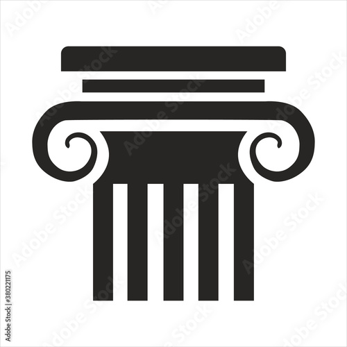 Ancient columns vector icon. Vector black column icons on white background.
