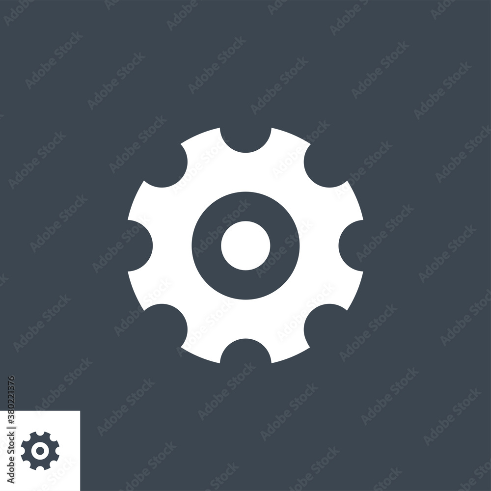 Gear Related Vector Glyph Icon. Isolated on Black Background. Vector Illustration. Gear Related Vector Glyph Icon. Isolated on Black Background. Vector Illustration.