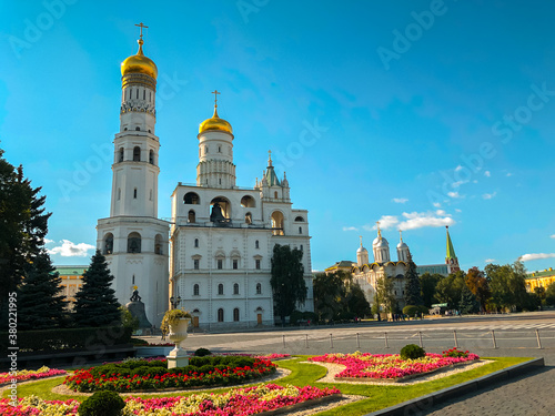 Ivan the Great bell tower in summer on a sunny day. Moscow. Kremlin.