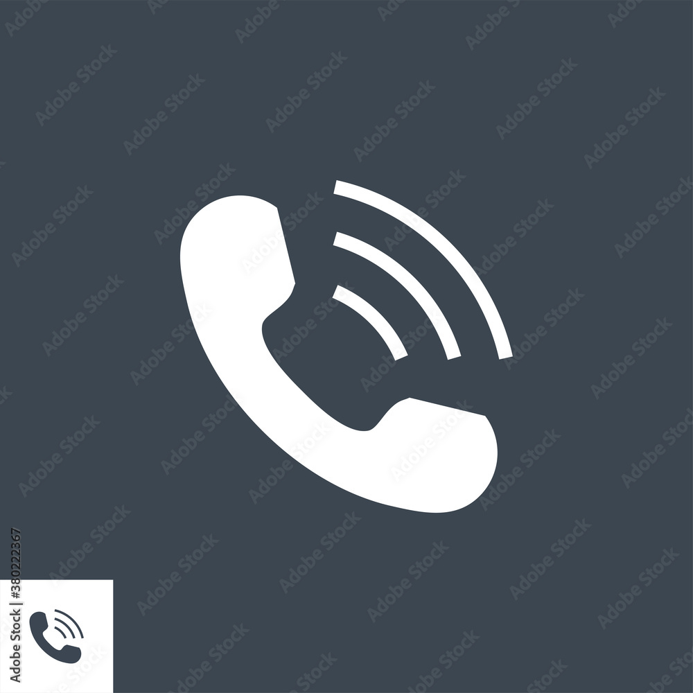 Handset related vector glyph icon. Isolated on black background. Vector illustration. Handset related vector glyph icon. Isolated on black background. Vector illustration.