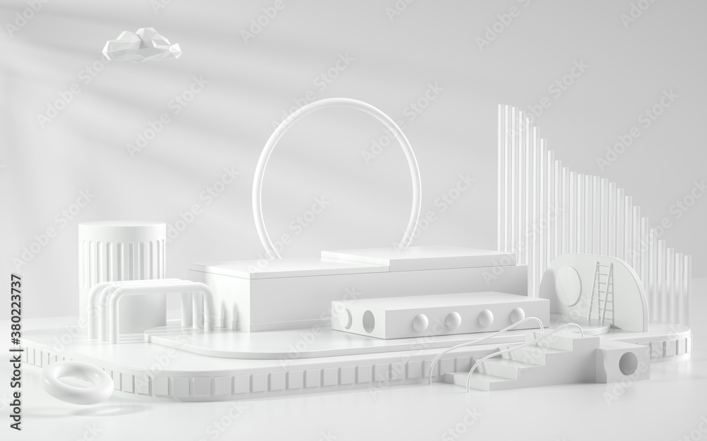 Creative drawing of 3D simulation scene product stand Creative drawing of 3D simulation scene product stand