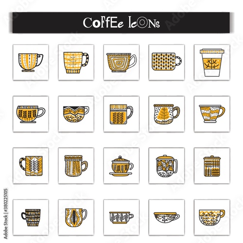 Collection of coffee cup design